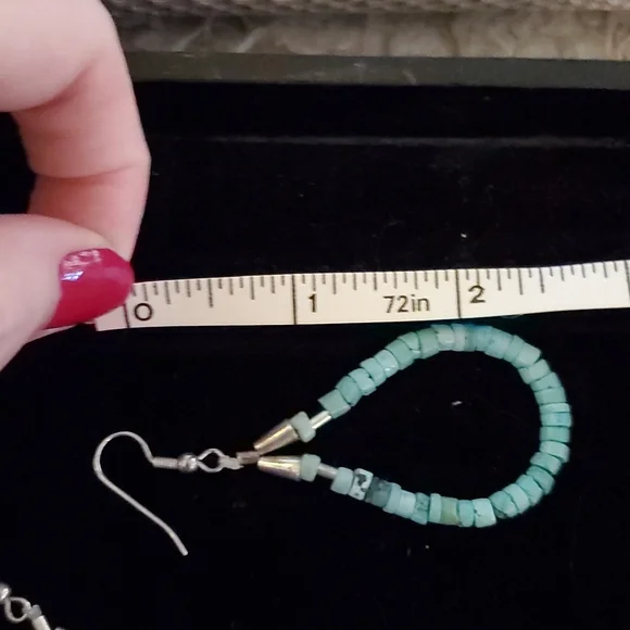 Turquoise and silver earrings - Picture 4 of 4